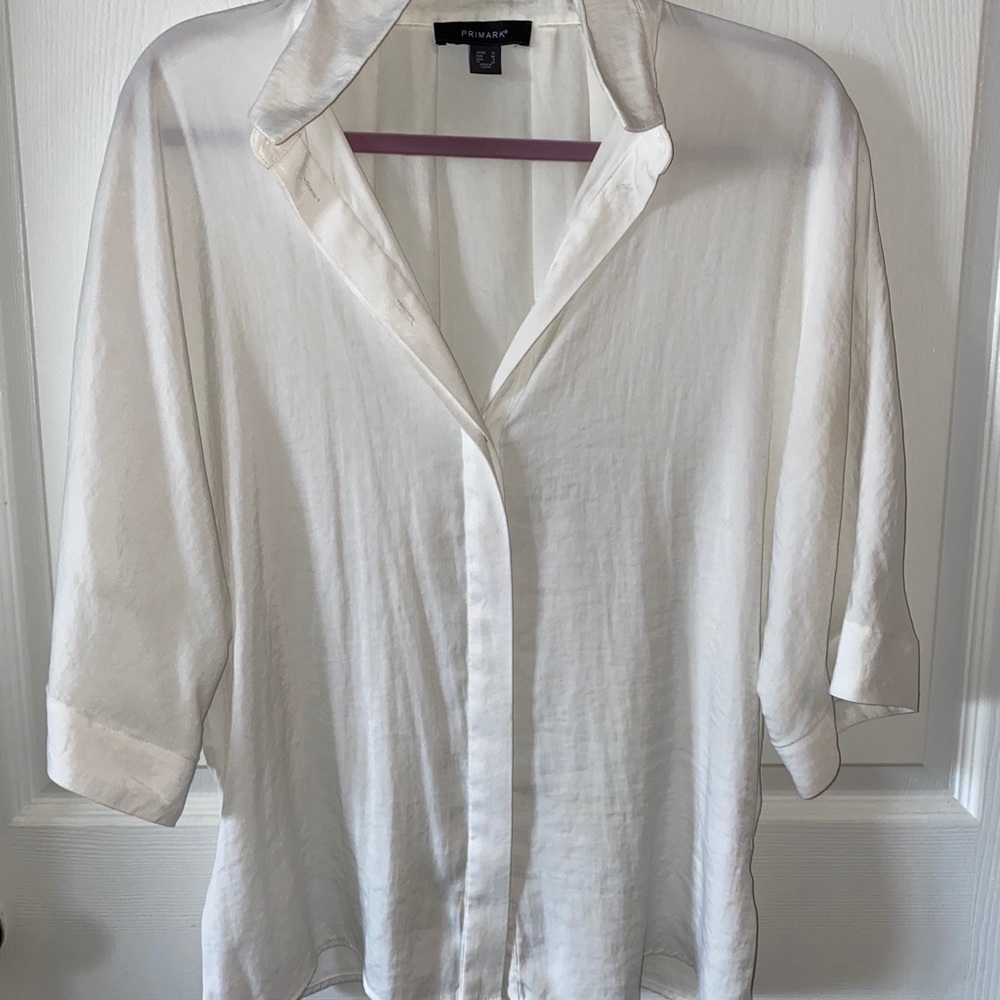 Oversized Silky Mid Sleeve Blouse